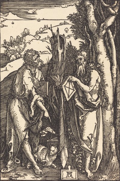 洗礼者聖ヨハネと聖オヌフリウス、c。 1504年。 作： Albrecht Dürer