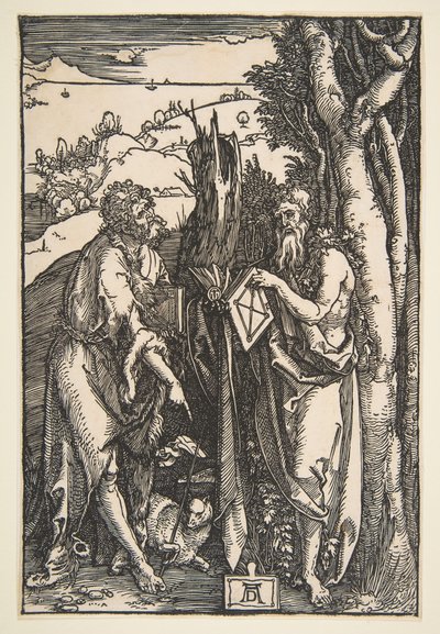 洗礼者聖ヨハネと聖オヌフリウス、ca。 1503。 作： Albrecht Dürer