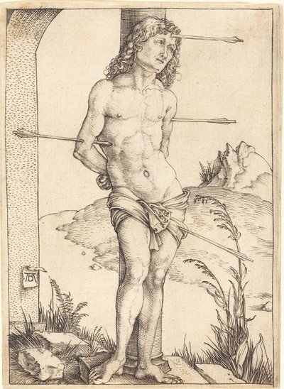 柱に縛られた聖セバスチャン 作： Albrecht Dürer