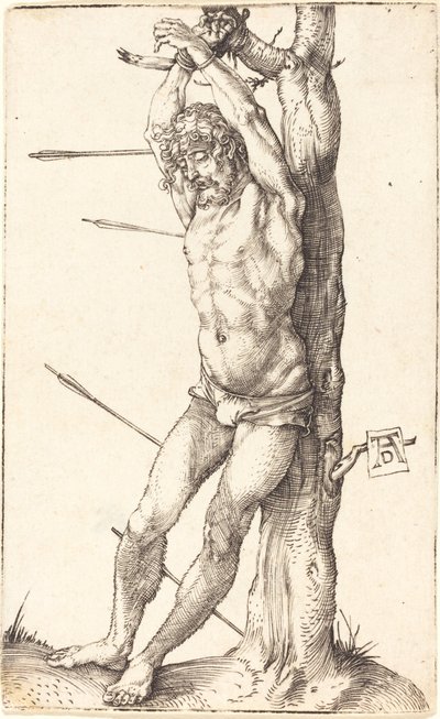 木に縛られた聖セバスチャン 作： Albrecht Dürer