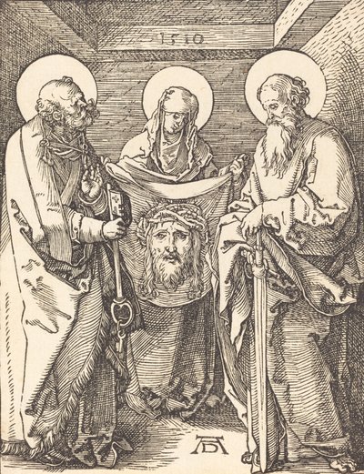 聖ペトロと聖パウロの間の聖ヴェロニカ、1509年。 作： Albrecht Dürer