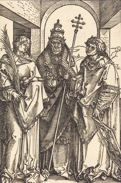 聖スティーブン、シクストゥス、ローレンス、おそらく c. 15041505。 作： Albrecht Dürer