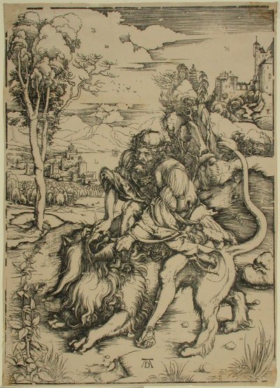 サムソンとライオンの戦い 作： Albrecht Dürer
