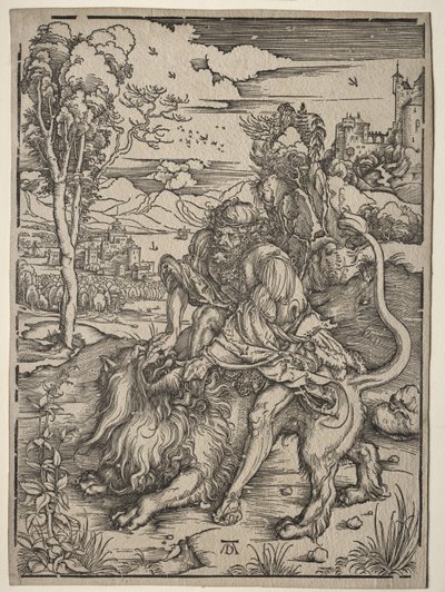 サムソン、獅子を倒す 作： Albrecht Dürer