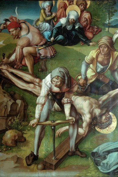 七つの悲しみ 十字架に釘付けにされたキリスト、1495-1496年。 作： Albrecht Dürer