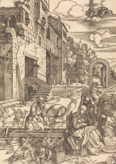 エジプトでの聖家族の滞在、c。 1504年。 作： Albrecht Dürer