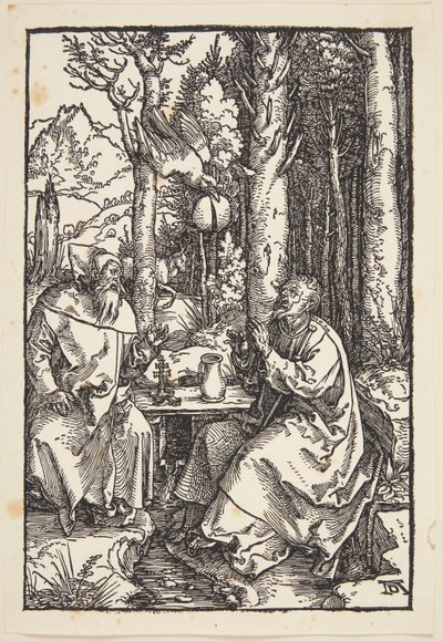 聖アントニウスが荒野で聖パウロを訪ねる 作： Albrecht Dürer