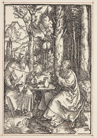 聖アントニウスが荒野で聖パウロを訪ねる 作： Albrecht Dürer