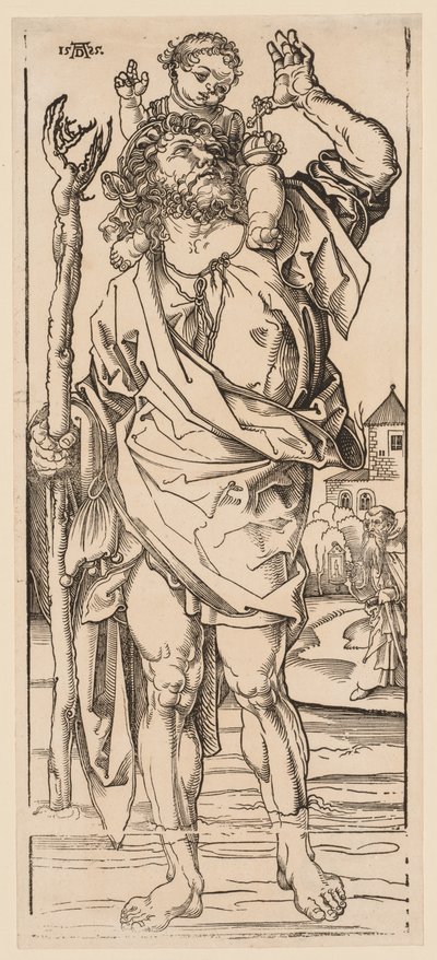 小川を渡る聖クリストファー 作： Albrecht Dürer