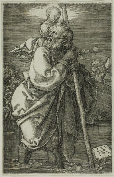 左向きの聖クリストファー 作： Albrecht Dürer