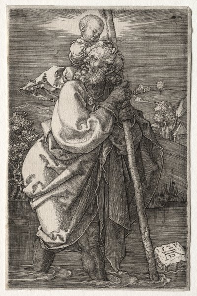 聖クリストファー、左向き 作： Albrecht Dürer