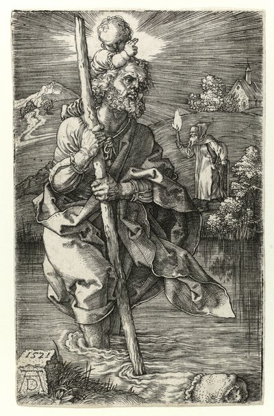 右向きのセントクリストファー、1521年 作： Albrecht Dürer