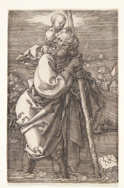 左向きの聖クリストファー 作： Albrecht Dürer