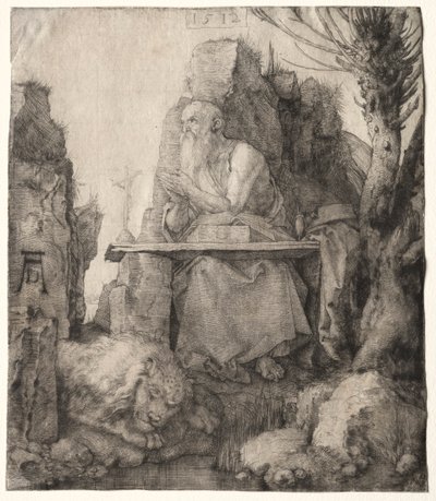 ポラード柳のそばに座る聖ヒエロニムス 作： Albrecht Dürer