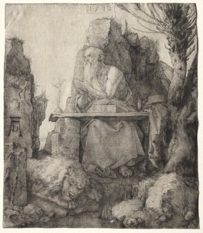 ポラード柳のそばに座る聖ヒエロニムス 作： Albrecht Dürer