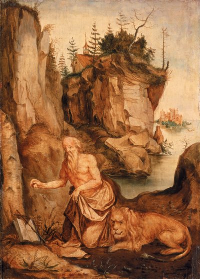 聖ジェロームとライオン、1500年頃 作： Albrecht Dürer