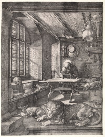 彼の研究における聖ジェローム、1514年。 作： Albrecht Dürer