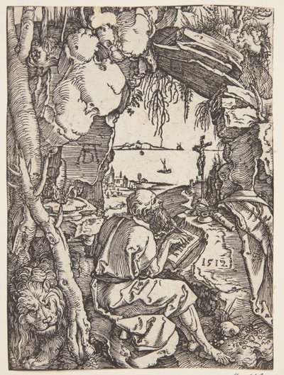 洞窟の聖ジェローム 作： Albrecht Dürer