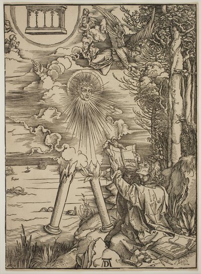 本をむさぼり食う聖ヨハネ 作： Albrecht Dürer