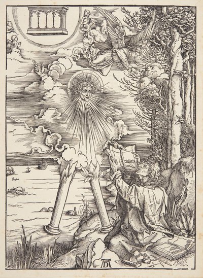 本をむさぼり食う聖ヨハネ 作： Albrecht Dürer