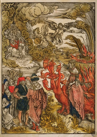 砂漠の聖ヨハネ、1498年（色の木版画） 作： Albrecht Dürer