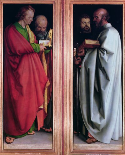 セントジョンとセントピーター、セントポールとセントマーク、1526 作： Albrecht Dürer