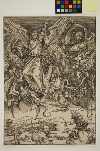 ドラゴンと戦う聖ミカエル 作： Albrecht Dürer