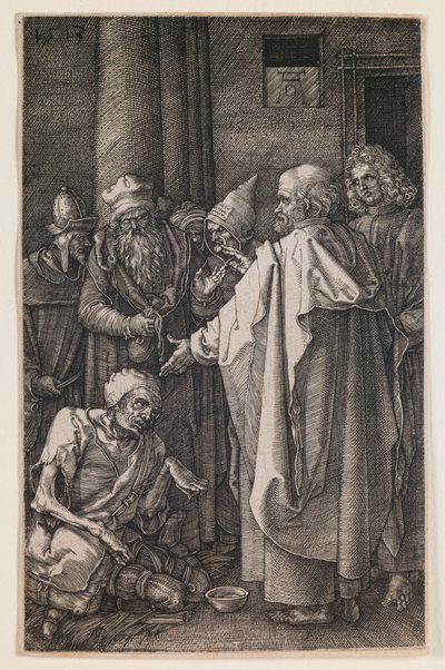 シリーズ「刻まれた情熱」より、神殿の門に立つ聖ペテロと聖ヨハネ 作： Albrecht Dürer