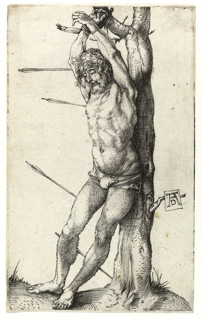 木に結ばれた聖セバスチャン、1501年頃 作： Albrecht Dürer