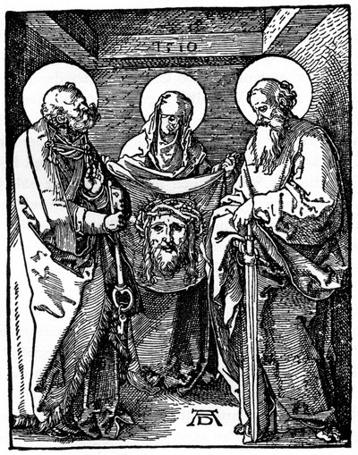 セントピーターとポールの間のスダリウムとセントベロニカ、1510年、1936年 作： Albrecht Dürer