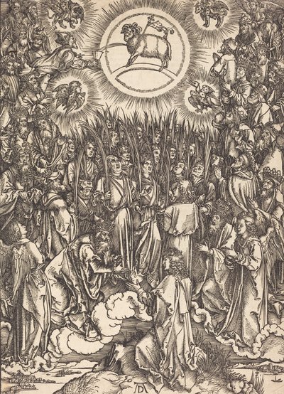 子羊の崇拝、おそらくc。 14961498。 作： Albrecht Dürer
