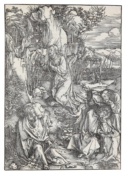 The Agony in the Garden、シリーズ「The Great Passion」から、c. 1496年。 作： Albrecht Dürer