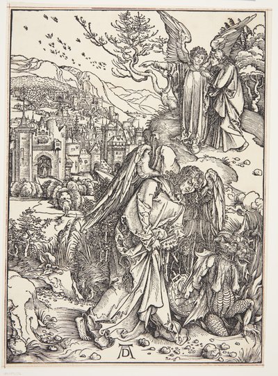 新しいエルサレムの聖ヨハネを示す天使 作： Albrecht Dürer