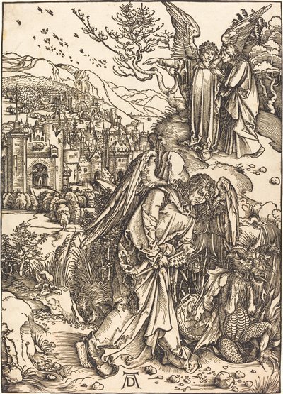 底なしの穴の鍵を持つ天使 作： Albrecht Dürer