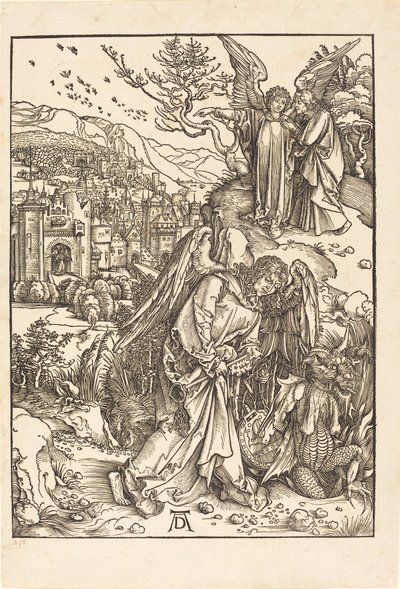 底なしの穴の鍵を持つ天使 作： Albrecht Dürer