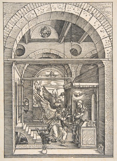 受胎告知、ヴァージンの生涯、ラテン語版、1511年 作： Albrecht Dürer