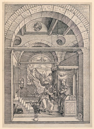 受胎告知、「聖母の生涯」シリーズより 作： Albrecht Dürer