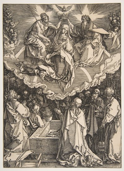 聖母の生涯、1510年からの聖母の仮定と戴冠。 作： Albrecht Dürer
