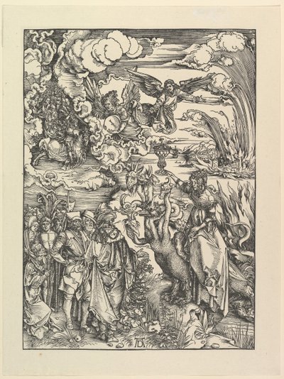 黙示録のバビロニアの娼婦。 Facsimile.nd 作： Albrecht Dürer