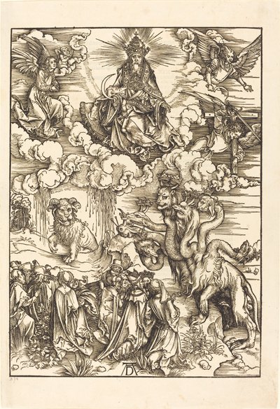 子羊のような 2 本の角を持つ獣 作： Albrecht Dürer