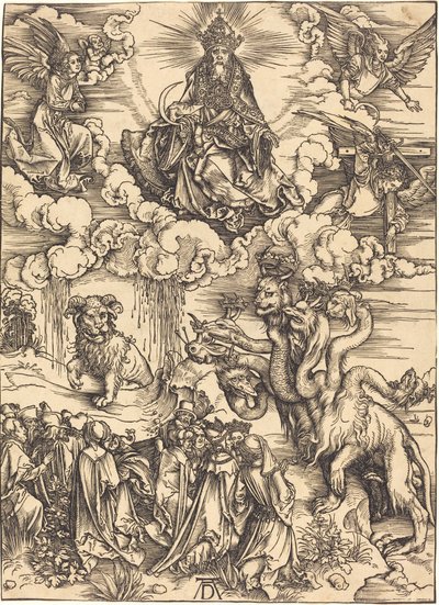 子羊のような 2 本の角を持つ獣 作： Albrecht Dürer