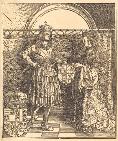 ブルゴーニュのメアリーとマクシミリアンの婚約、1515年。 作： Albrecht Dürer