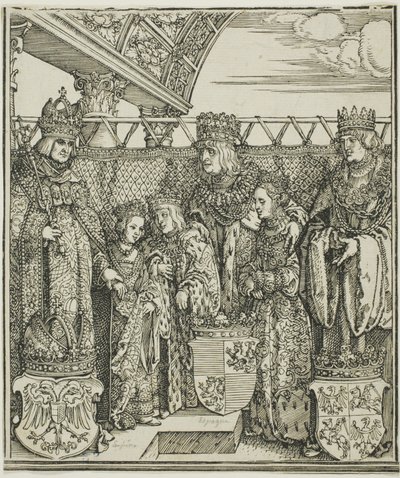 マクシミリアン1世の凱旋門から、ウィーンでの議会と二重婚約 作： Albrecht Dürer