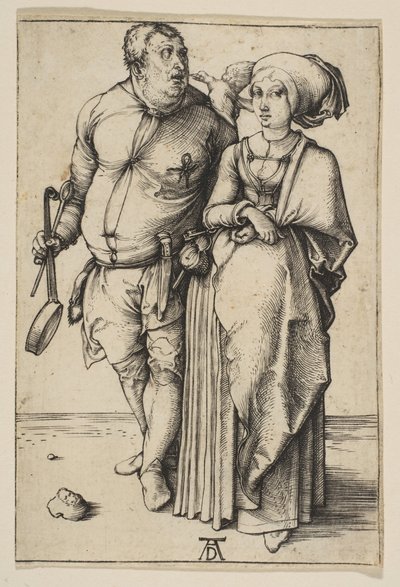 クックと彼の妻、ca。 1496年。 作： Albrecht Dürer