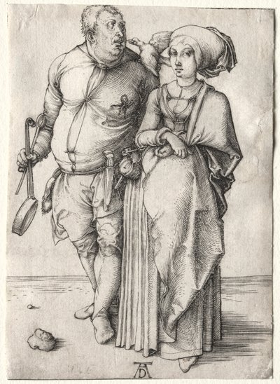クックとその妻、おそらく1497年。 作： Albrecht Dürer