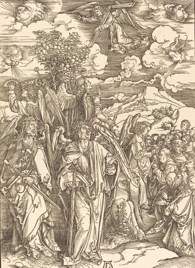 風をつかむ 4 人の天使、1498 年。 作： Albrecht Dürer