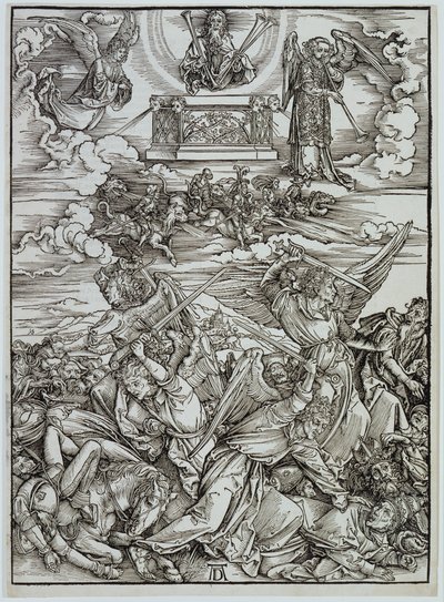 ユーフラテスの4人の復讐の天使、連作『黙示録』より 作： Albrecht Dürer