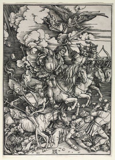 黙示録の4人の騎手、c。 1498年。 作： Albrecht Dürer