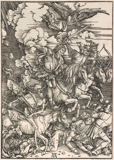 聖ヨハネの黙示録からの4人の騎手、1497-98年 作： Albrecht Dürer