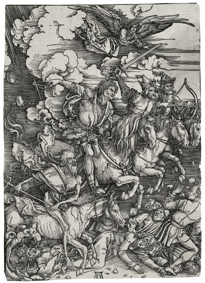 黙示録の4人の騎士、1498年頃 作： Albrecht Dürer